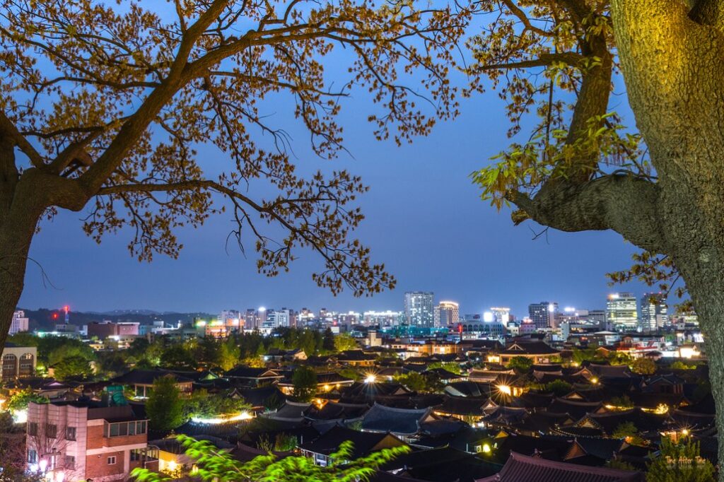 Jeonju Hanok Village night view